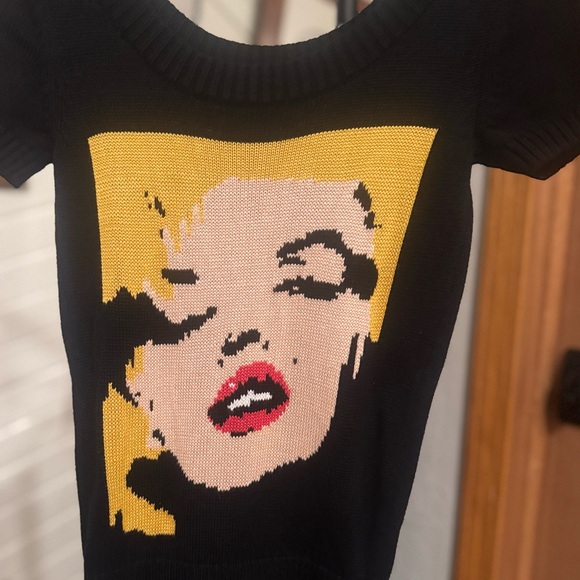 Y2K Vintage Betsey Johnson Marilyn Monroe Black Knit Romper - Picture 5 of 9